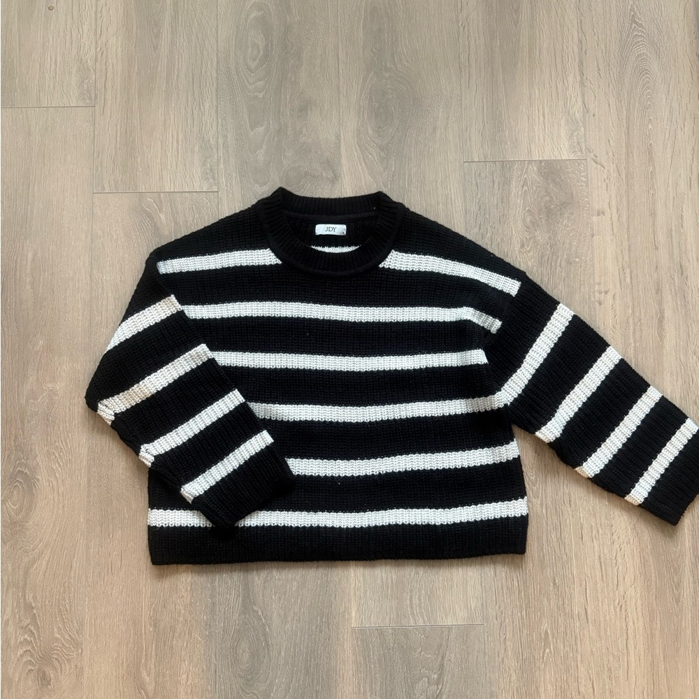 Striped Black & White Crewneck Sweater